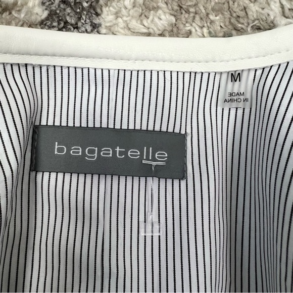 Bagatelle Womens Perforated Vegan Leather Peplum Jacket Floral Print Medium - Picture 12 of 13